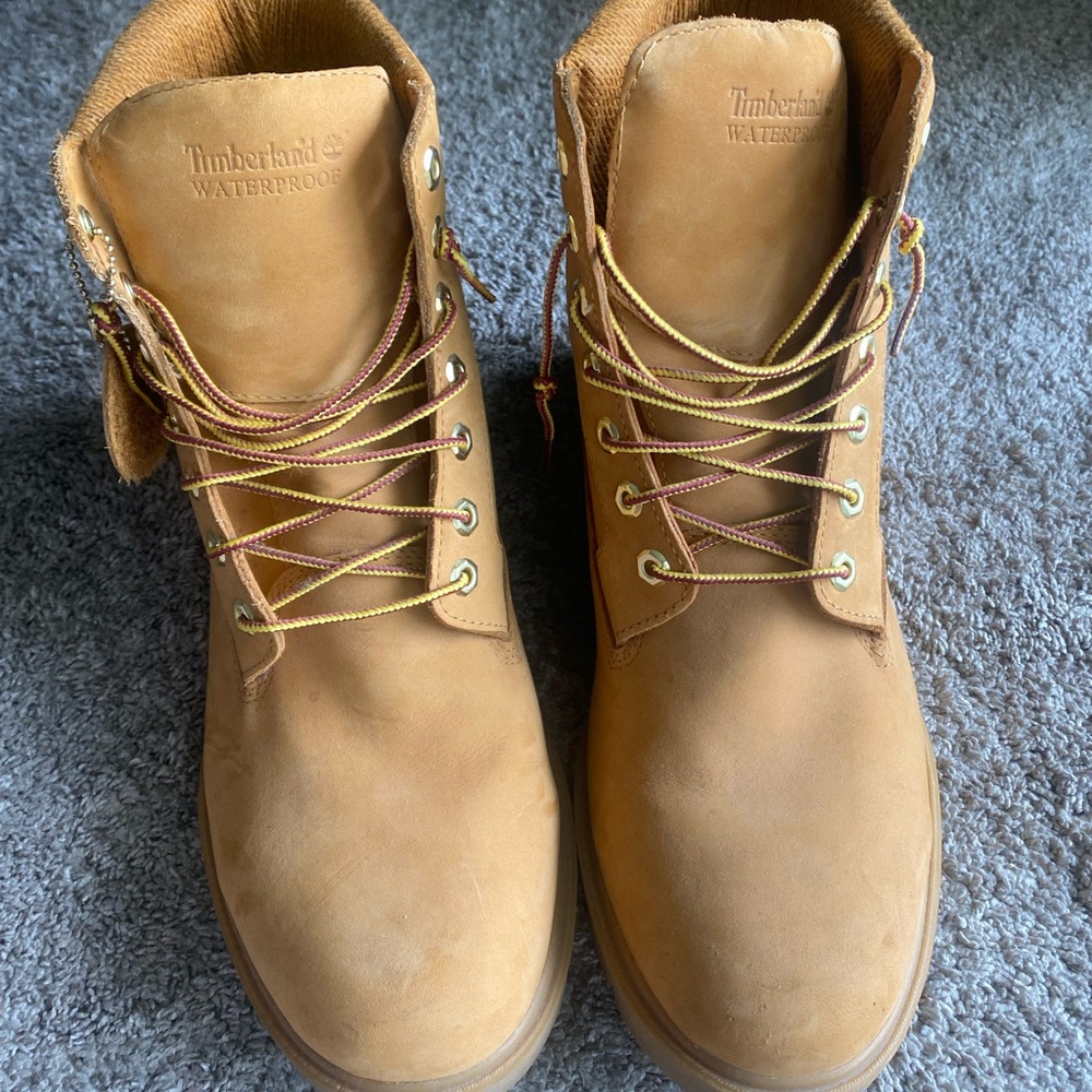 Timberland Men's Wheat Nubuck Work Boots with Two-Tone Laces